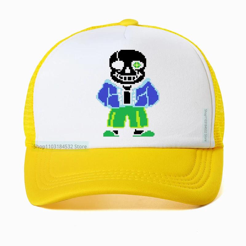 Шляпа с принтом папируса Игра Undertale бейсболка Брат-череп Санс Летние сетчатые кепки-тракеры Унисекс Игровые аниме кепки Snapback Adjustable