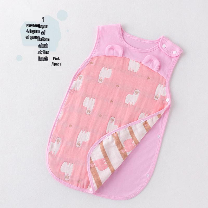 Pure Cotton Baby Sleeping Bag - All-Season Quilted Anti-Kick Blanket for Newborns