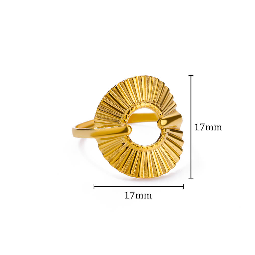 Round Hollow Rings For Women Gold Color Stainless Steel Hoop Open Rings Fashion personality Waterproof Metal Jewelry Accessories