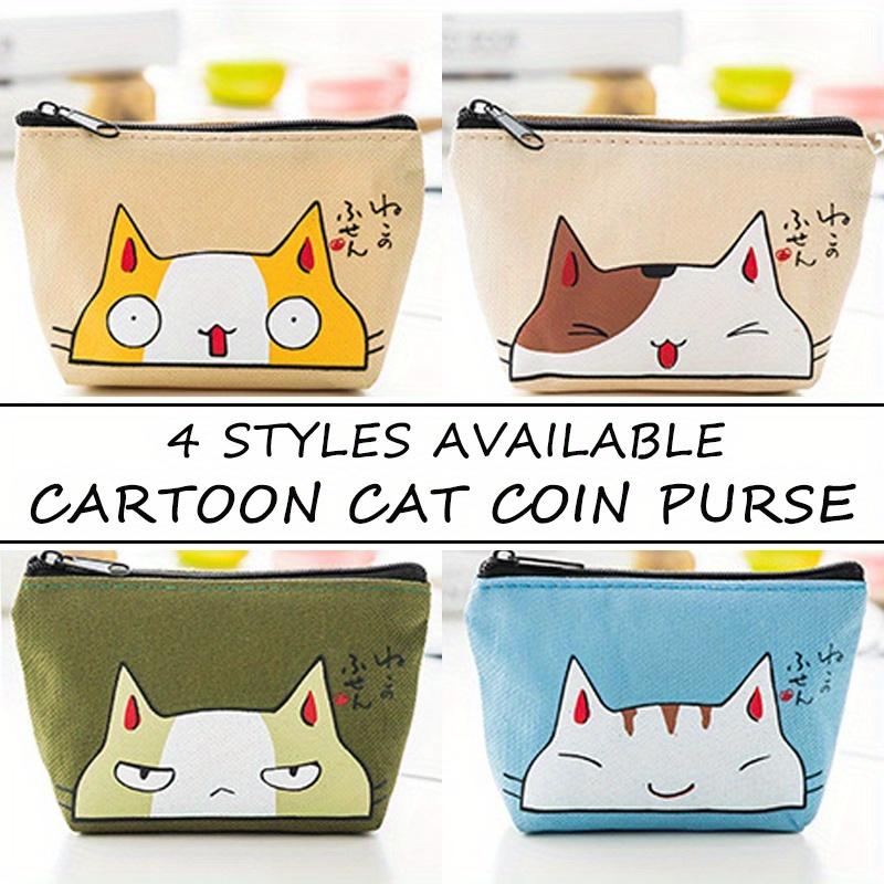 Petits Porte-Monnaie Tête de Chat Cartoon Mignons Portefeuilles Femmes Porte-Cartes Animal Sac à Clés Sacs à Argent pour Filles