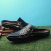 Summer Half Shoes For Men Casual Genuine Leather Loafers Moccasins Man Slipon Driving Men'S Shoes Breathable Hollow Out Slippers