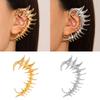 Edgy Silver/Gold Color Skeleton Earrings Fashionable Ear Clips Halloween Ear Cuff Accessory for Fashion Enthusiasts