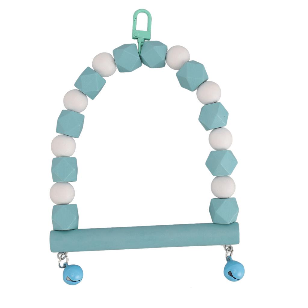 Holz Vogel Schaukel Sitzstange Spielzeug Hängende Papageien Schaukel Stehendes Spielzeug Krallen Schleifen Angstreduzierung Vögel Spielzeug Blau