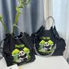 GUANchain Umweltfreundliche Damen-Handtasche: Exquisite gestickte Nylon-Einkaufstasche mit einer Schulter
