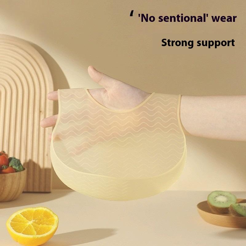 Baby eating bib baby bib complementary food rice pocket super soft silicone children's waterproof and oil-proof rice coat