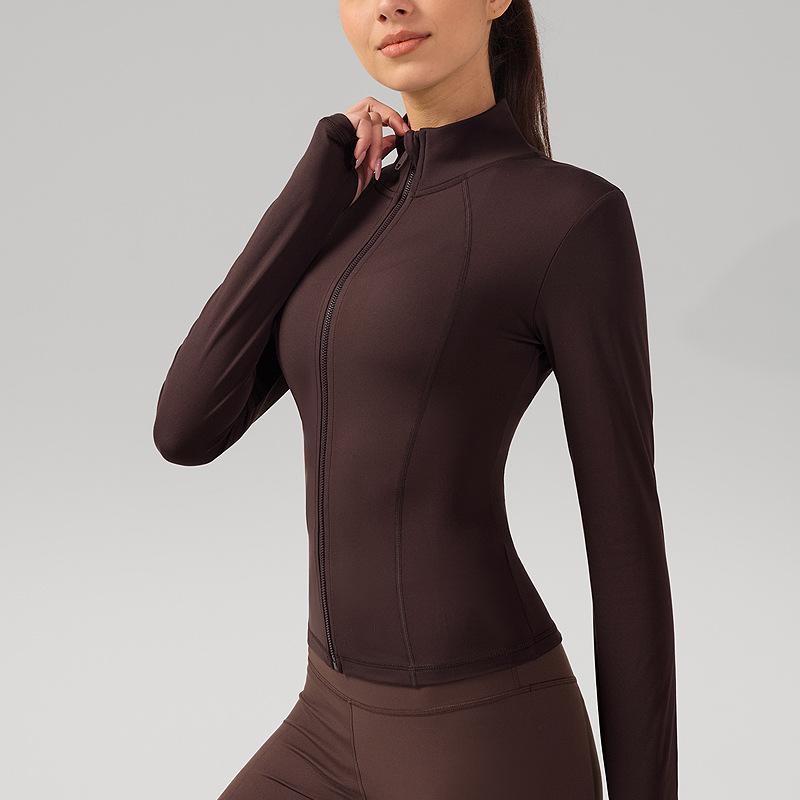 

Женская быстросохнущая облегающая куртка с длинным рукавом для фитнеса для бега на открытом воздухе, йоги и тренировок Small