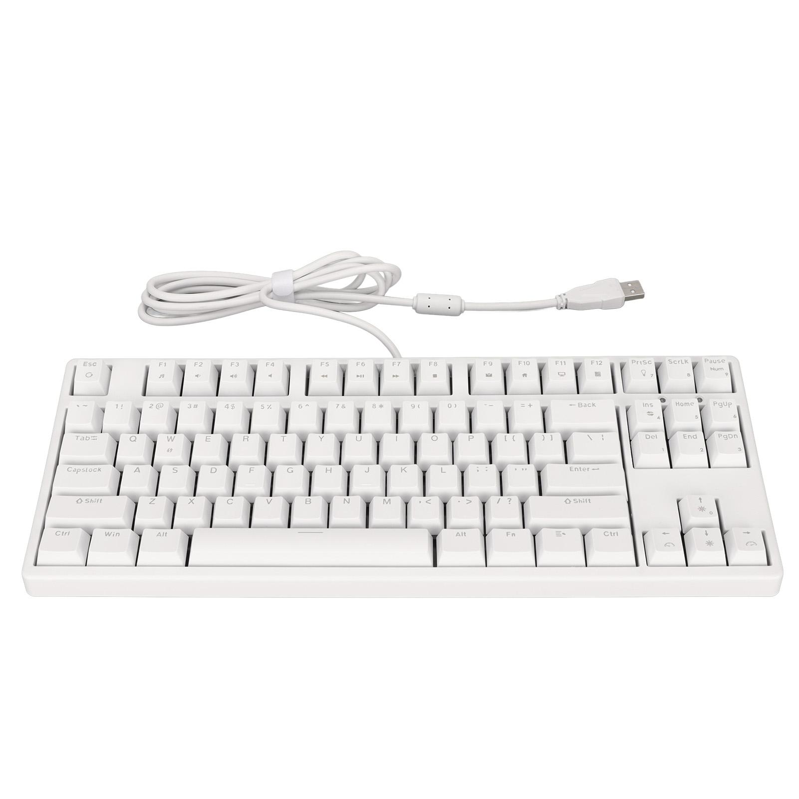 

Mechanical Keyboard 87 Keys Blue Monochromatic White Light Various Lighting Modes Wired Keyboard for for