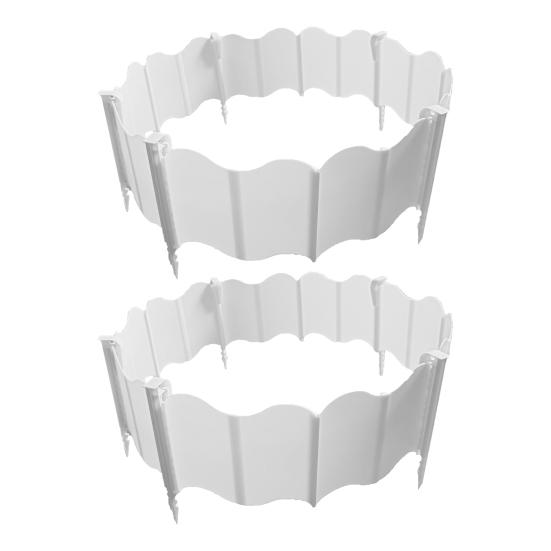 Garden Edging Border No-Dig Design Landscaping Edging Interlocking Plastic Edging Panels with Stakes for Lawn Flower Bed Fence Borders