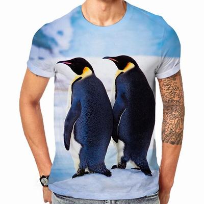Fashion Man Animal Penguins 3D Print T-shirt Summer Men O-Neck Short Sleeve T Shirts Streetwear Oversized Harajuku Kids Tee Tops