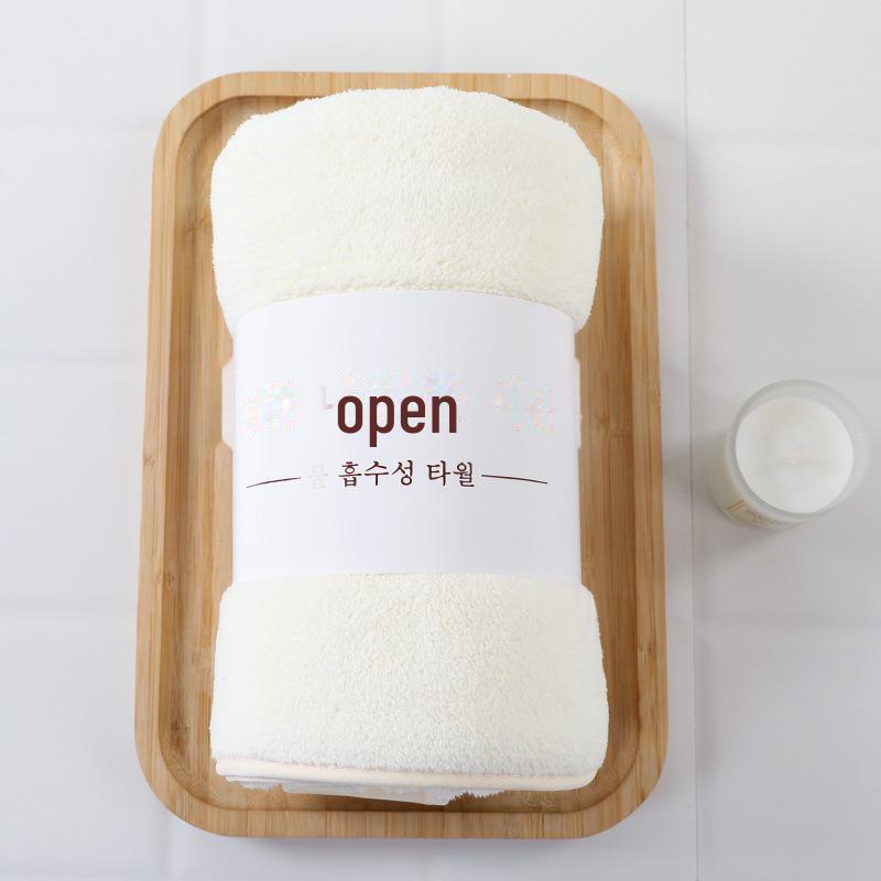 Korean Coral Fleece Bath Towel - 70x140cm, Thick Edge, Absorbent & Quick-Drying, Ideal for Men & Women, Beach & Home Use
