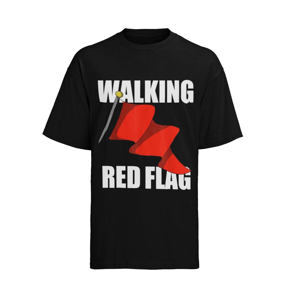 

Walking Red Flag karneval Urlaub Heiraten Herren T-Shirt Tailliert Bio-Baumwolle XL