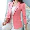 Women Blazer Office Lady  Elegant Slim Notched Women Blazers and Jackets Button Long Sleeve Solid Work Female Blue Suit Coat