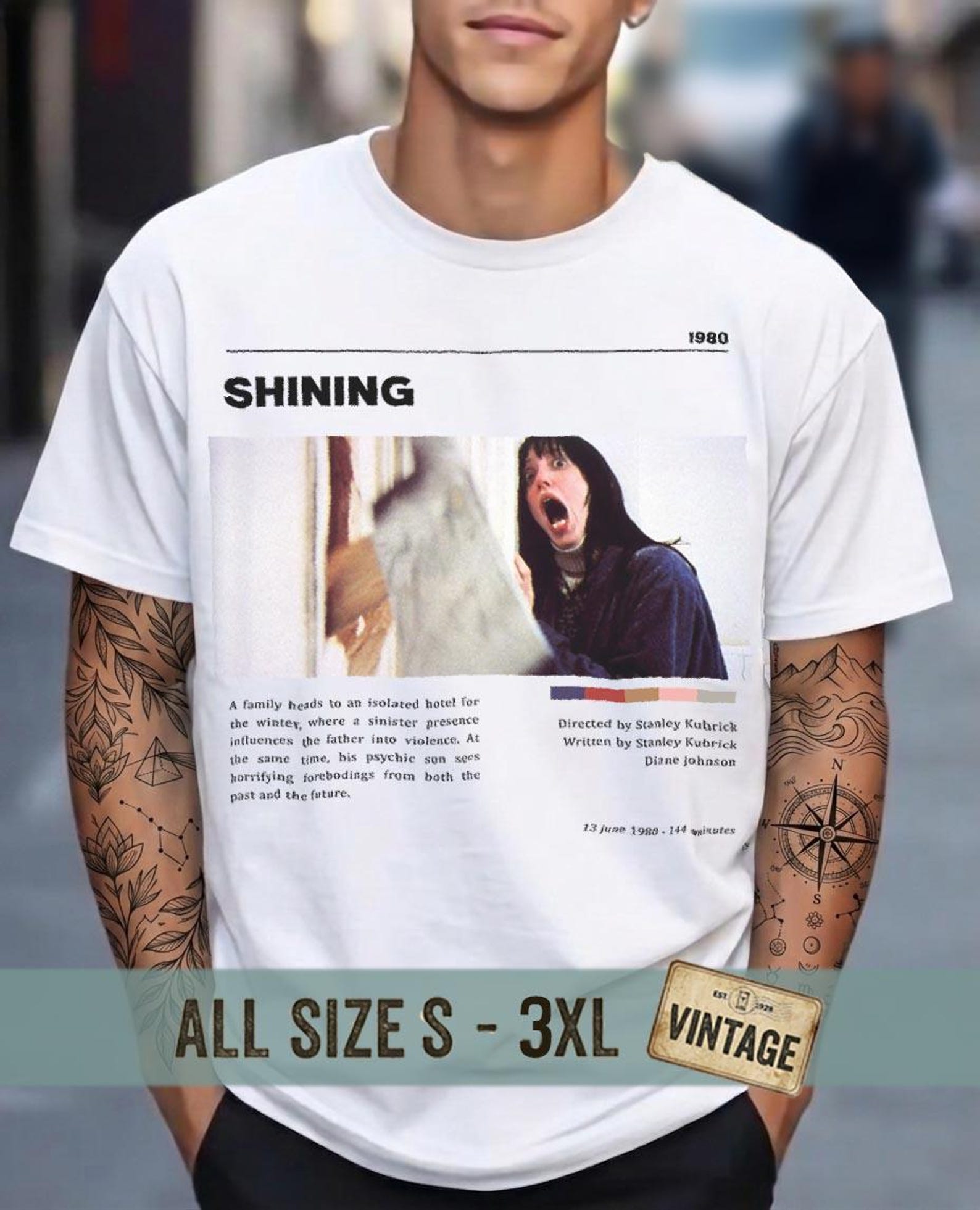 The Shining T-Shirt | Iconic Horror Movie Graphic Tee | Stanley Kubrick Cult Film Shirt | Cinephile Gift M