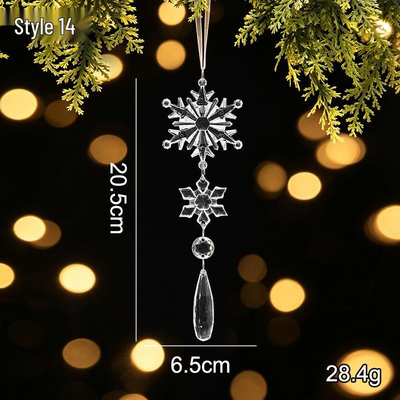 Crystal Clear Acrylic Snowflake and Icicle Christmas Tree Ornaments
