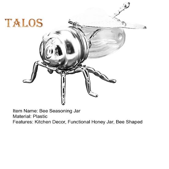 Borcan de miere în formă de albine Borcan de condiment pentru oală de miere de albine cu lingură Dozator de sirop de masă Borcan pentru decorarea bucătăriei Ceaiuri Condimente Depozitare ulei