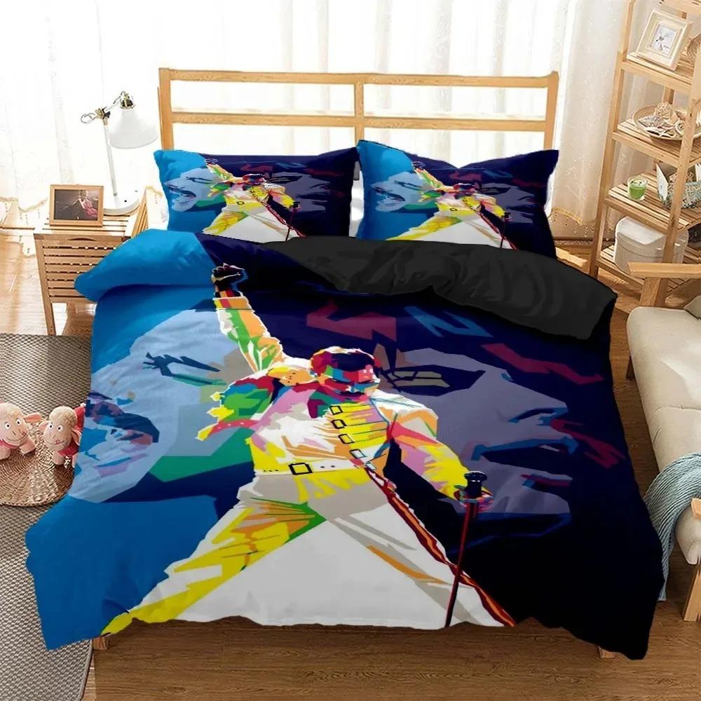 Königin Rockband Digital Printed Bedding for Boys Queen Bedding Set Soft and Comfortable Customized King Size Bedding Set