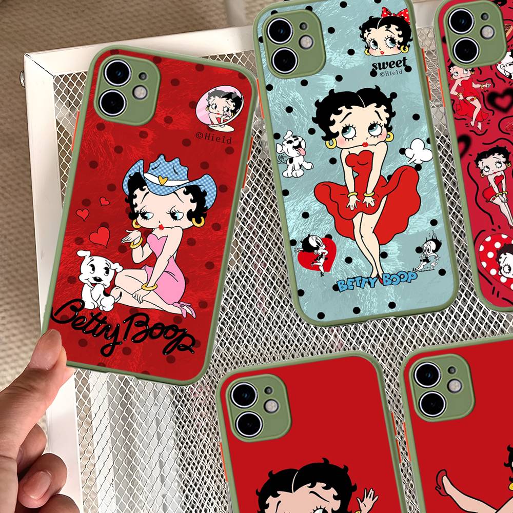 B-Betty Cute B-Boop Phone Case For iPhone 11 12 13 14 15 16 Pro Plus X XS MAX Matte Bumper Shockproof Cover
