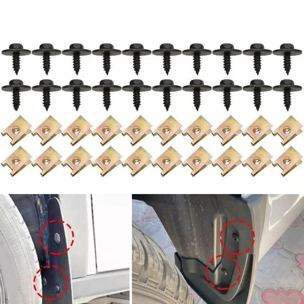 Car Screw Nut Clips Fender Bumper Retainer Metal U Nut Clips