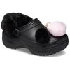 Crocs EVA Solid Colour Platform Fleece Hole Shoes Women's Black