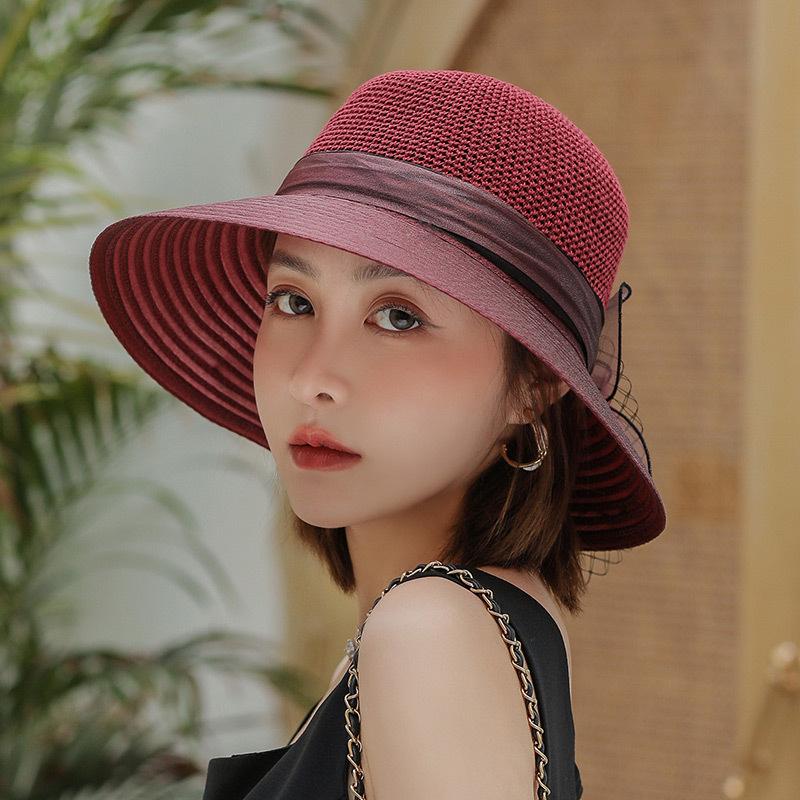 

Женская модная летняя шляпа от солнца в корейском стиле для путешествий на открытом воздухе и пляжа Large Brim Sun Protection, Casual