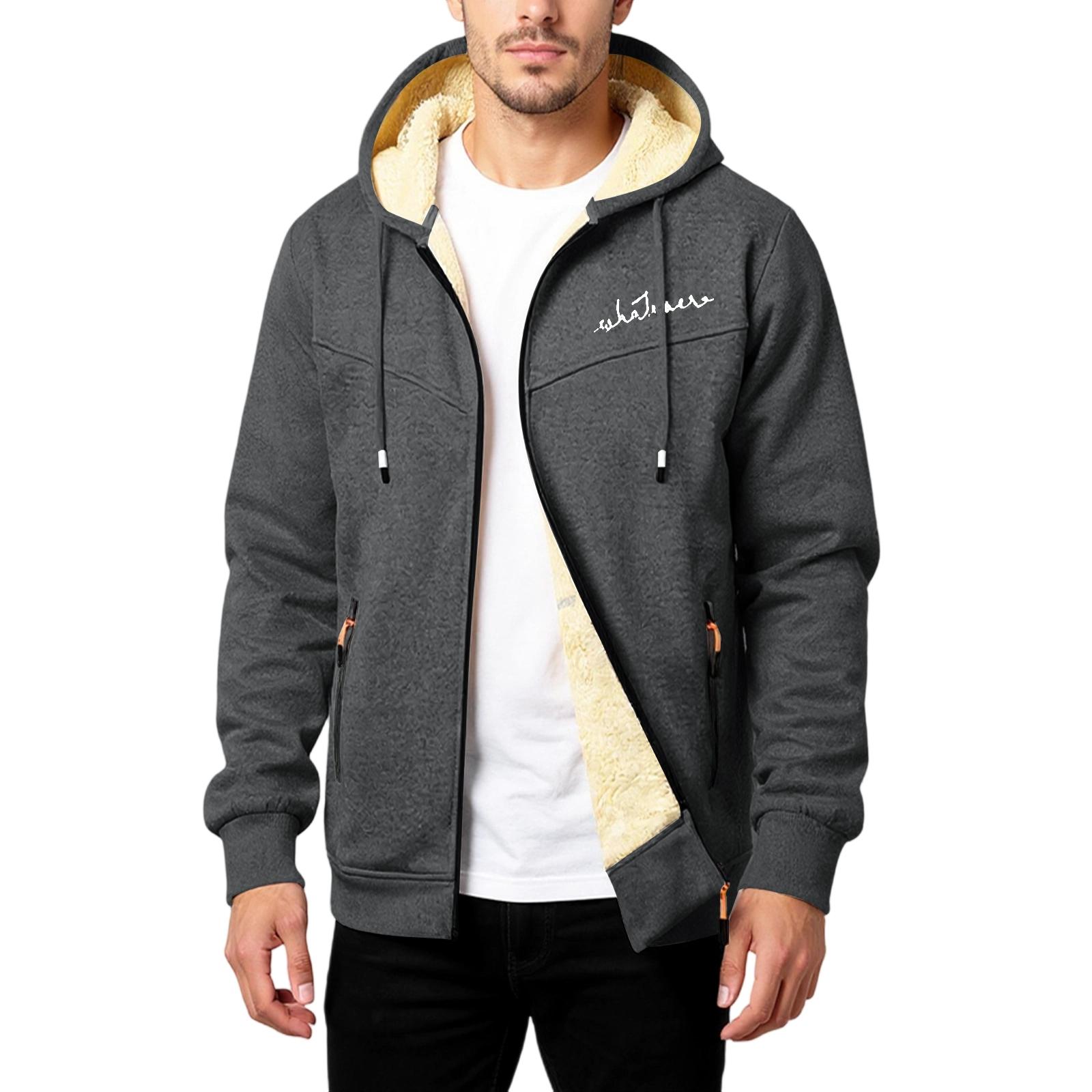 

Мужской Добавить Хлопок Добавить Флис Утепленный Кардиган Сохранять Тепло Куртка Пальто XL