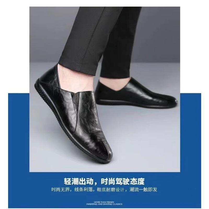 Men S Breathable Slip On Driver Shoes Soft Sole Business Casual Loafers Black
