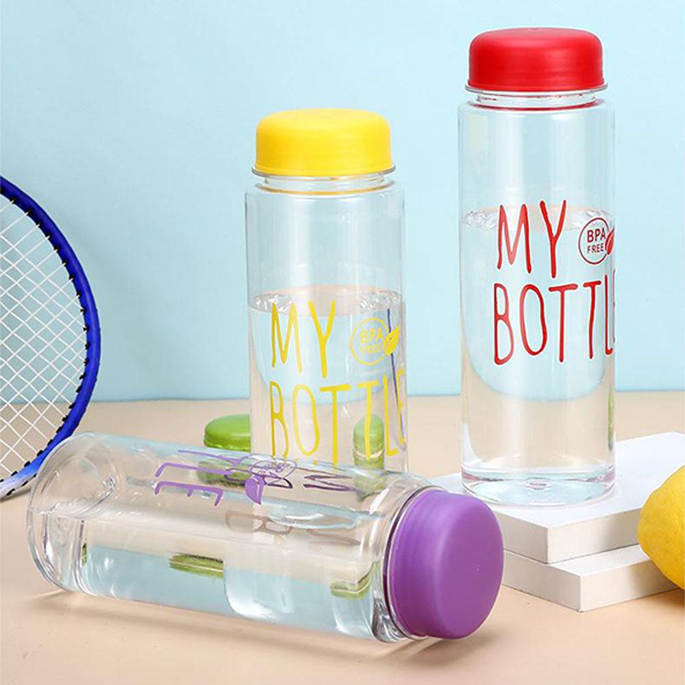 10pcs Outdoor Large-capacity Sports Water Bottle Color Transparent PET Cold Water Cup Eco-friendly Plastic Water