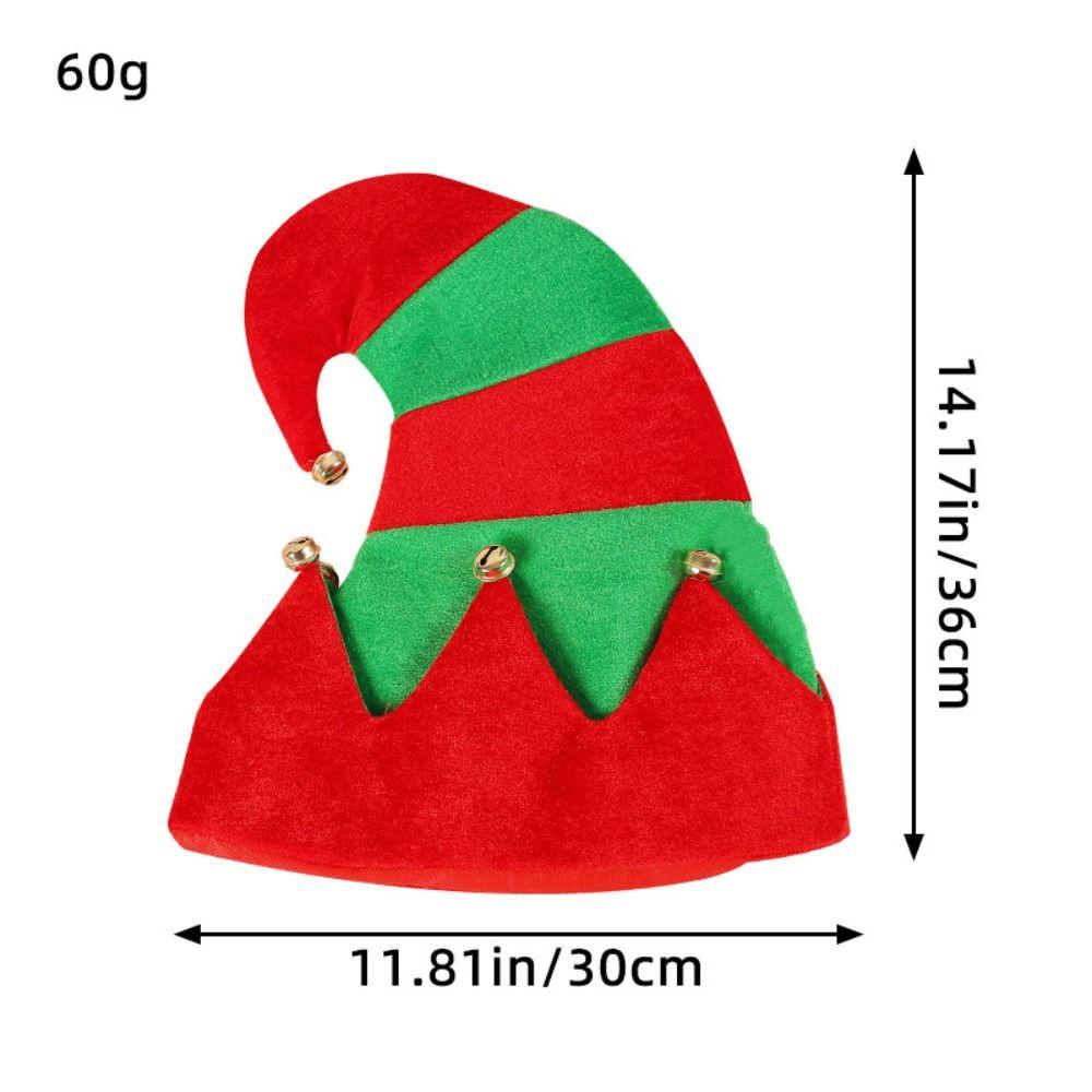 Ball Christmas Hat Green Santa Elf Hat Outdoor Stripe Xmas Cap  Girls