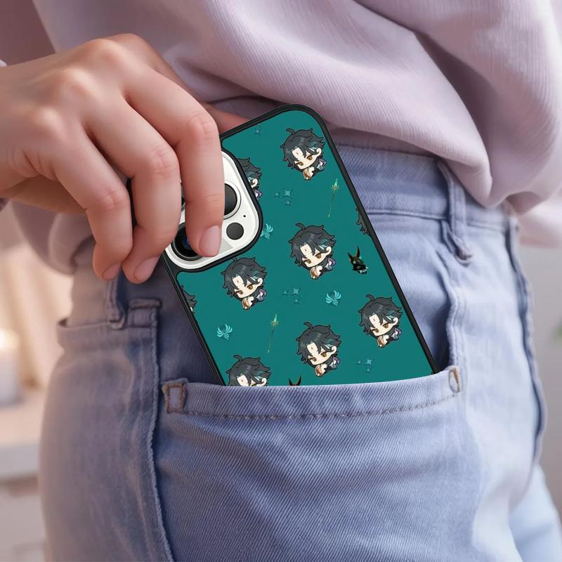 

Cute Cartoon Genshin Impact Phone Case For iPhone 17 Air 15 16e 14 13 Pro Max Coque 12 11 Pro Max PLUS cover iPhone 16pro