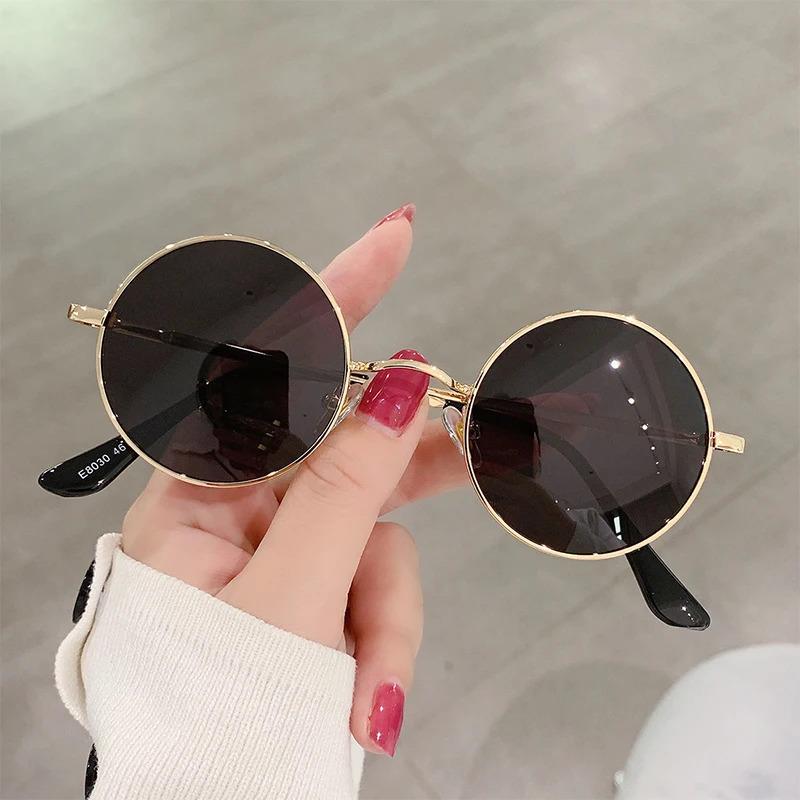 Retro Small Polarized Sunglasses Woman Man Hippie Circle Round Sun Glasses UV400 Protection Metal Shades for Men Women Eyewear
