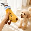 Funny Anthropomorphic Fruit Toys Plush Dog Toy with Bell, Squeaky Interactive Chew Toy, Safe for Small Dogs Soft Stuffed To Medium Biting Shaking Pets