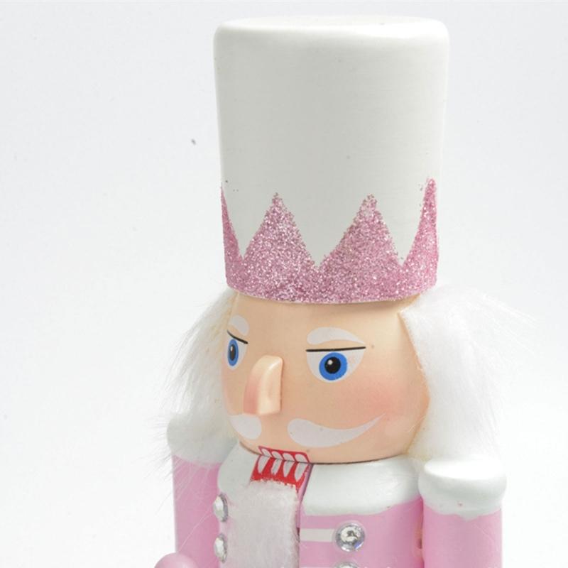 Pink King Wood Walnut Cracker Puppet Soldier Christmas Decoration forXmas Decor NewYear Gift
