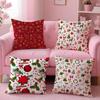 Celebrate Art Christmas Day Print Cushion Cover Pillow Case Soft Skin Friendly Fabric  Concealed Zipper