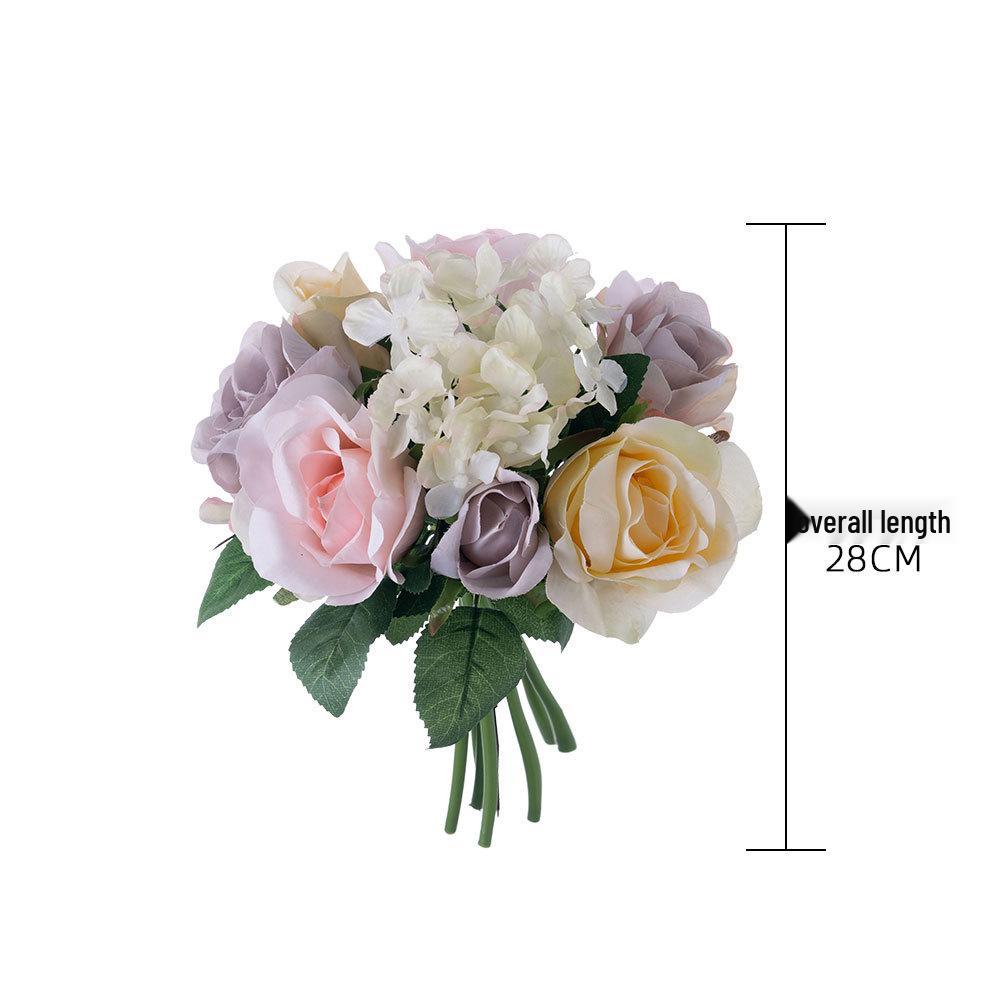 Rose-Colored Artificial Flower Bouquets for Home Decoration - GF12510