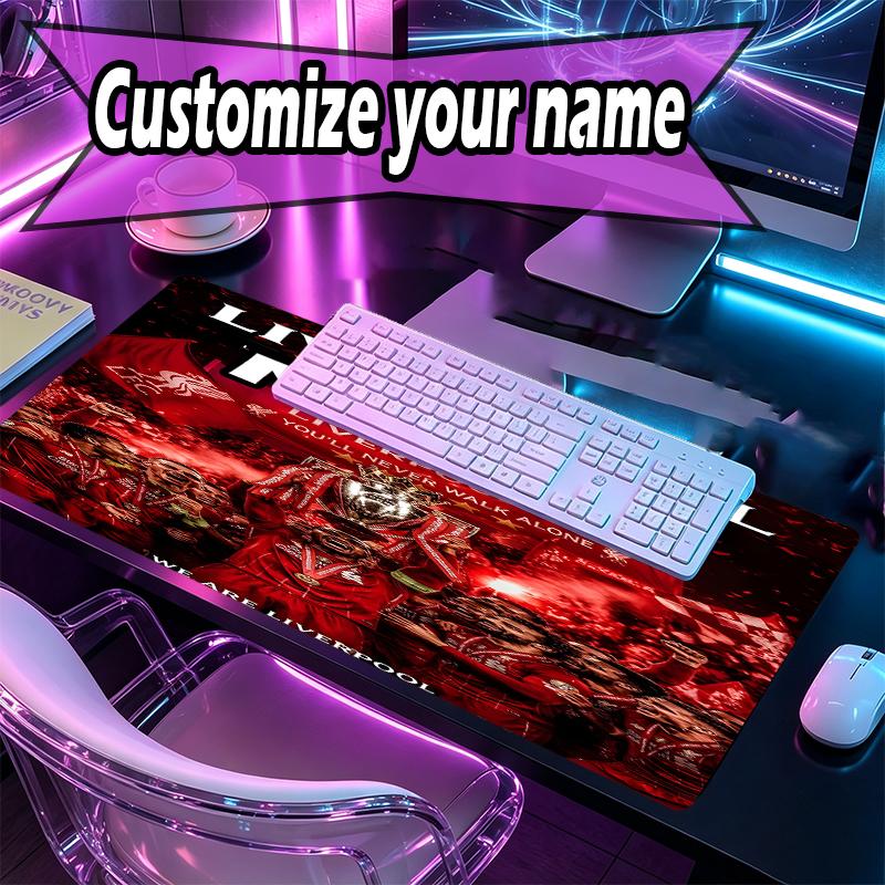 Custom Name Personalized Football team F.C Pattern Mousepad, Laptop PC Desk Mat, Decorative Desk Mat for Home Keyboard Pad Gift