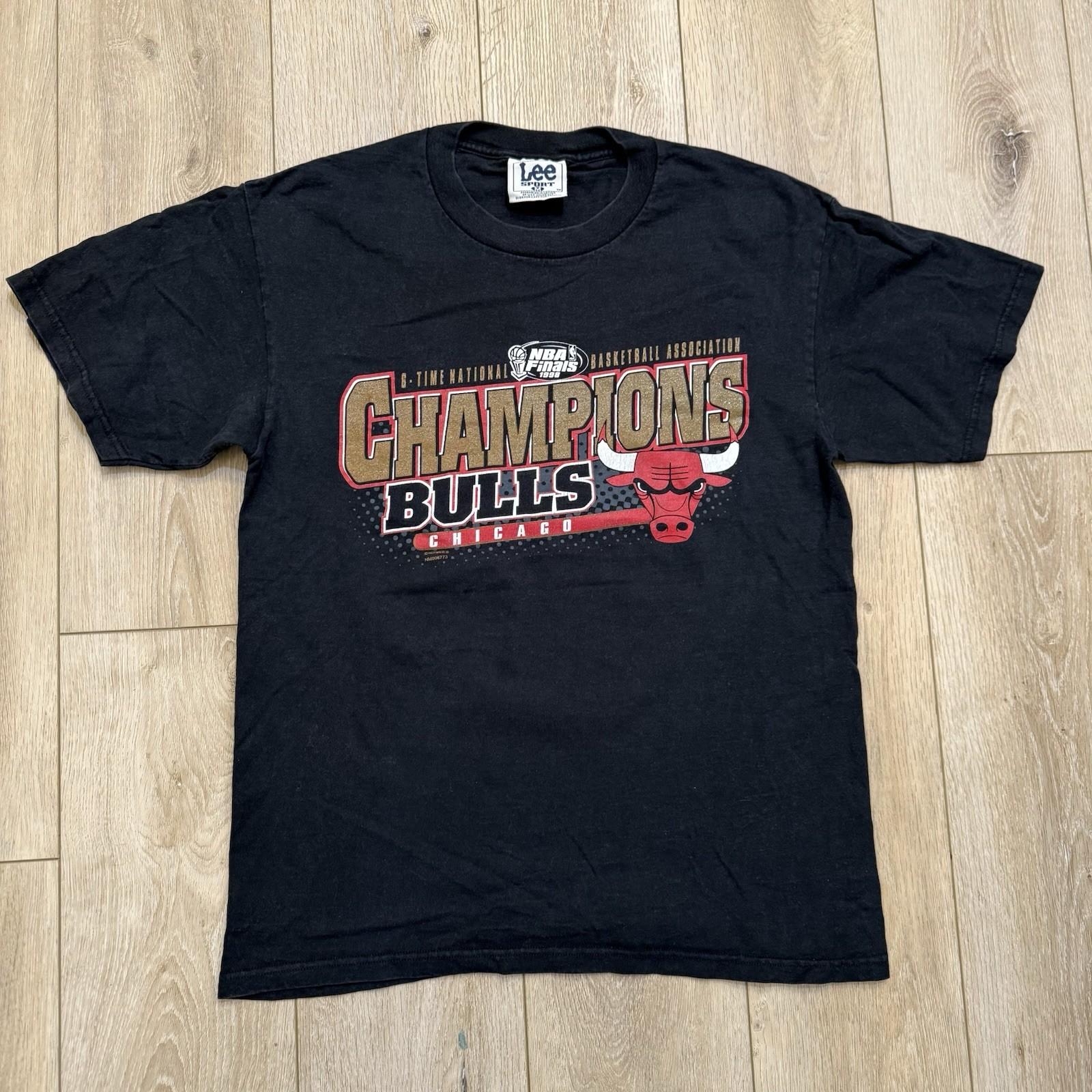 Vintage Chicago Bulls Shirt Mens Medium Championship 1998 Double Sided Lee L