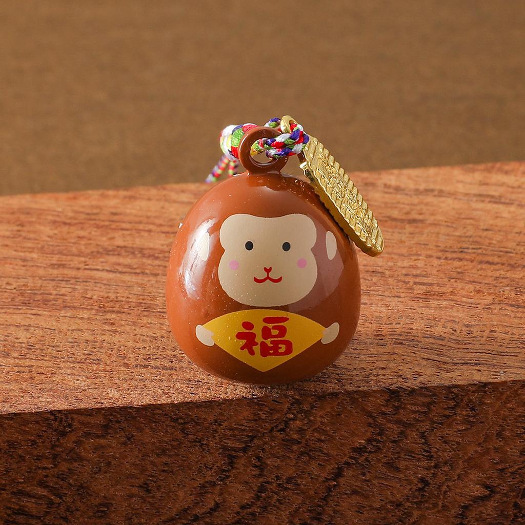 Ny Japansk Stil Sensoji Tempel Vattenljudsklocka Hänge Zodiak Omamori Lyckoamulett Liten Hängande Prydnad för Väskor Dekoration