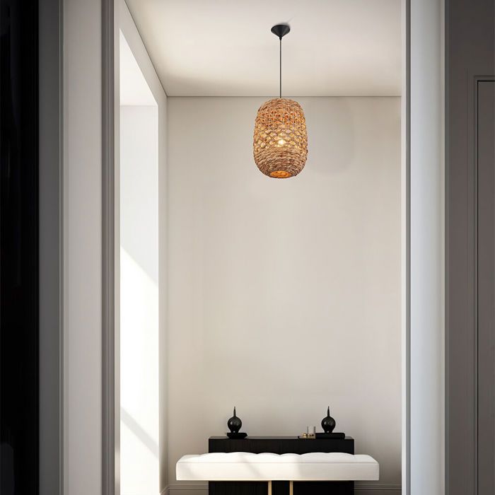 Suspension décorative - BRAYTRON - BV02-00034 - Rotin naturel - 1xE27 - 23W - IP20