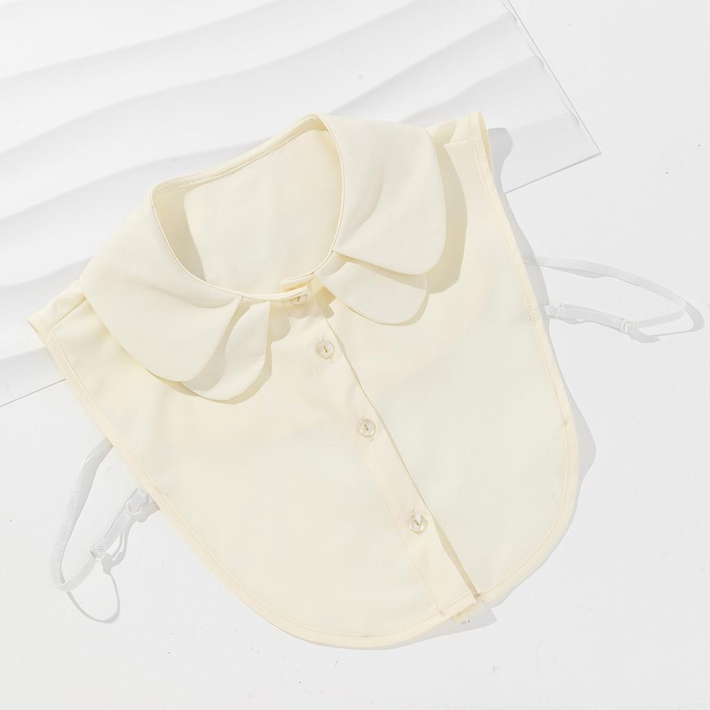 Weißer doppelter Chiffonkragen, Rundhalsausschnitt, falscher Kragen, Damen-Pullover zum Kombinieren, falscher Kragen innen, Großhandel von