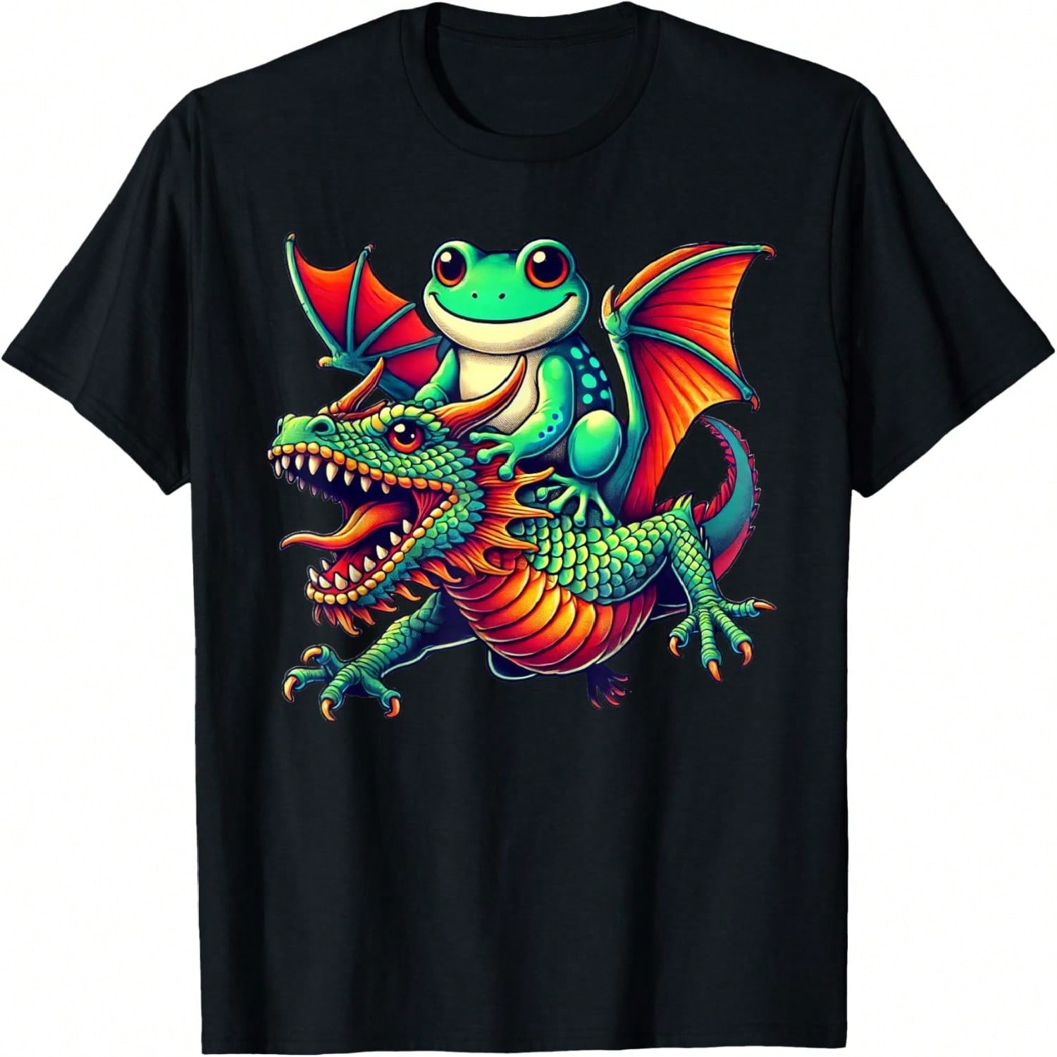 Kawaii Frog Dragon T-Shirt S разноцветный