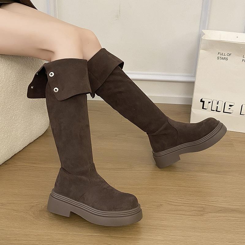 Temperament small man over the knee thick-soled boots women's boots 2025 burst fire new spring thin tall knight boots