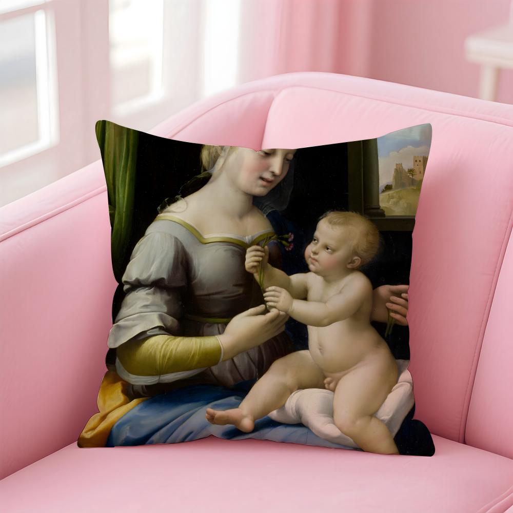 

classical RRaffaello Santi Cushion Cover Pillow Case Ultra Soft Skin Friendly Fabric Cloud Like Comfort Concealed Zipper 30X30cm