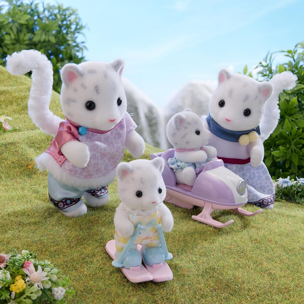 Sylvanian Families Dolls [Snow Leopard Family] FS-55 ST Mark Certified Toy Doll House for Ages 3 ...