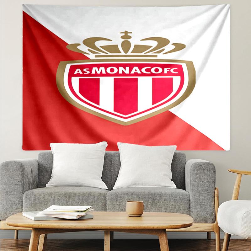 Monaco Football Club Printed Printed Tapestry, for Bedroom,Livingroom, Dormitory, Large Wall Decor, Fabric Decor Fan Birthday Gifts