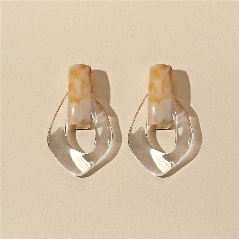 Yazilind Orecchini Pendenti Geometrici In Resina E Acrilico, Lunghi 6,5 Cm, Accessorio Moda Colorato Per Donna, Idea Regalo