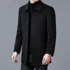 Luxury Men's Korean-Style Mid-Length Double-Sided Wool Trench Coat with Winter Lapel