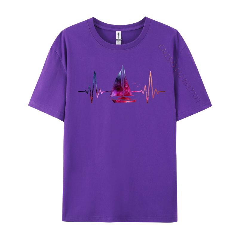 Sailing Heartbeat Galaxy Tshirt Colorful Pattern Cotton High Quality Classic T Shirts Mens Tops  Tees Slim Fit