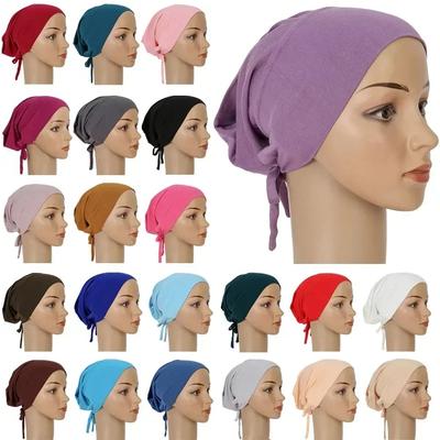 Modal Jersey Underscarf Hijab Inner Hat Women Muslim Bandana Beanie Bone Arab Bonnet Ninja Cap Bandage Head Scarf Wrap Turban