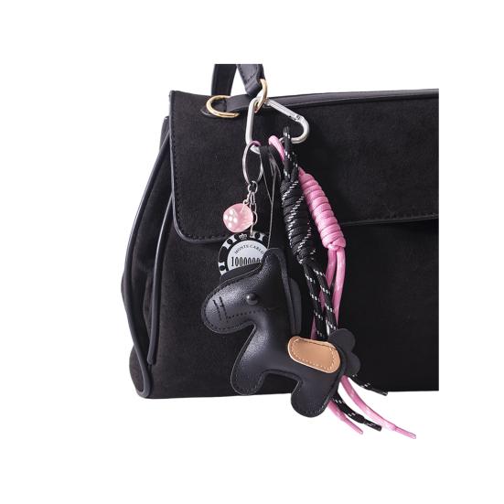 

Keychain Vibrant Color Imitation Leather Horse Design Key Chain Pendant Lightweight Key Holder with Rope Phone Bag Accessory J