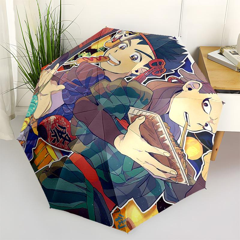 

1pc Jujutsu Kaisen Satoru Gojo Automatic Folding Outdoor Umbrella - Portable 3-Fold Design with 8-Bone Iron Frame, Perfect for Fans, Travelers, D